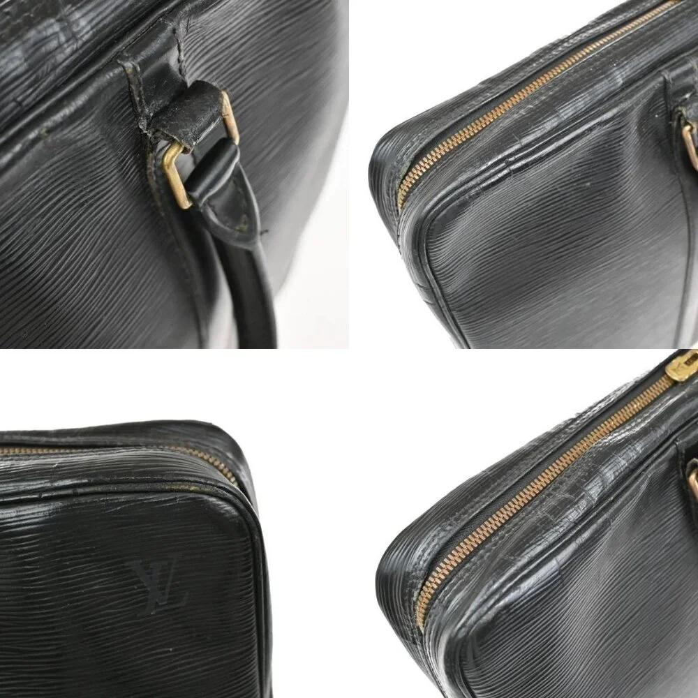 LOUIS VUITTON Porte Documents Voyage Briefcase Hand Bag Epi Black M54472 05YH375